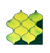 Mosaicowall Green Moroccan Arabesque Peel and Stick Wall Tile | Kitchen Backsplash Tiles